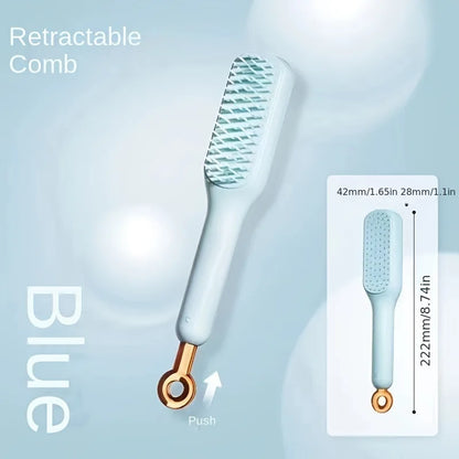 Retractable Hair Brushes for Women,Anti-Static Massage Comb with Self-Cleaning Retractable Bristles, Easy Hair Removal Hairbrush