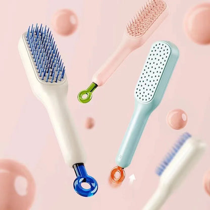 Retractable Hair Brushes for Women,Anti-Static Massage Comb with Self-Cleaning Retractable Bristles, Easy Hair Removal Hairbrush